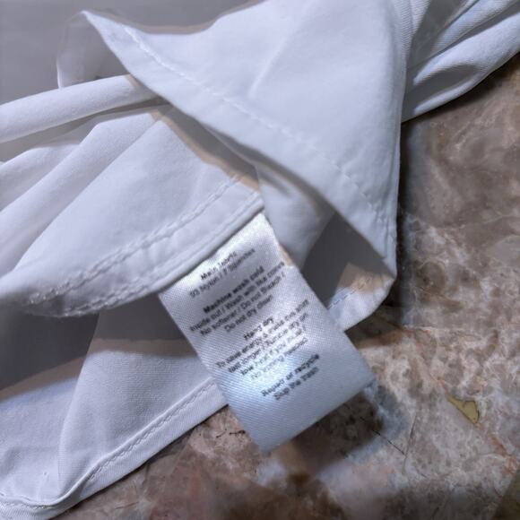 Poncho Shirt Mens XL White Short Sleeve Button Woven Fishing Vented - Picture 11 of 13